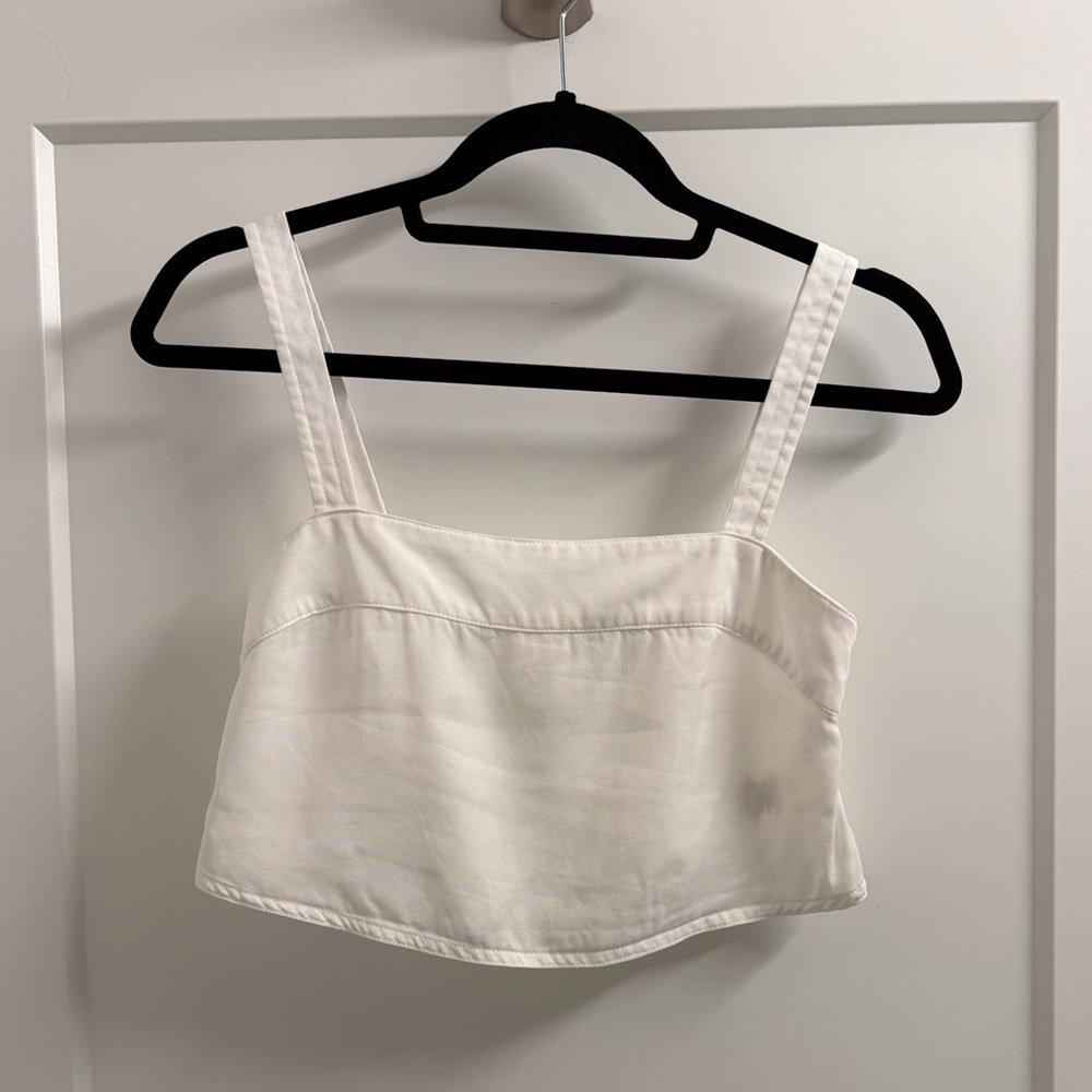 aritzia (wilfred free) white cropped tank top